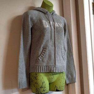 DKNY JEANS grey signature hooded sweater